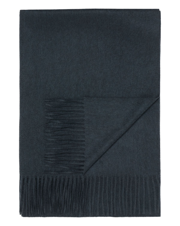N.Peal Women's Woven Cashmere Shawl Grigio Blue