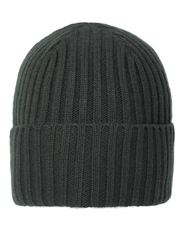 N.Peal Unisex Chunky Ribbed Cashmere Hat Dark Green