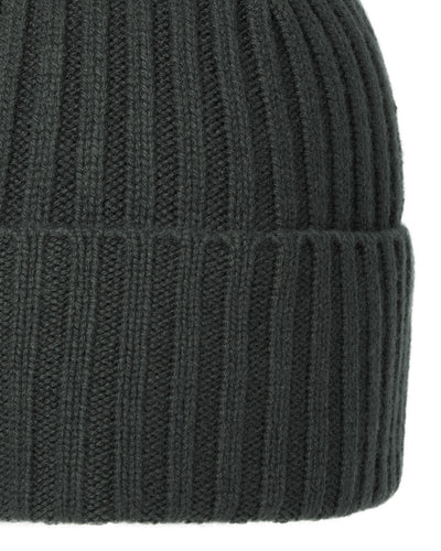 N.Peal Unisex Chunky Ribbed Cashmere Hat Dark Green