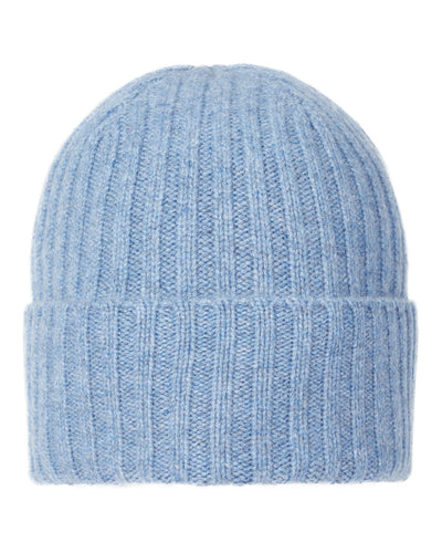 N.Peal Unisex Chunky Ribbed Cashmere Hat Faded Indigo Blue