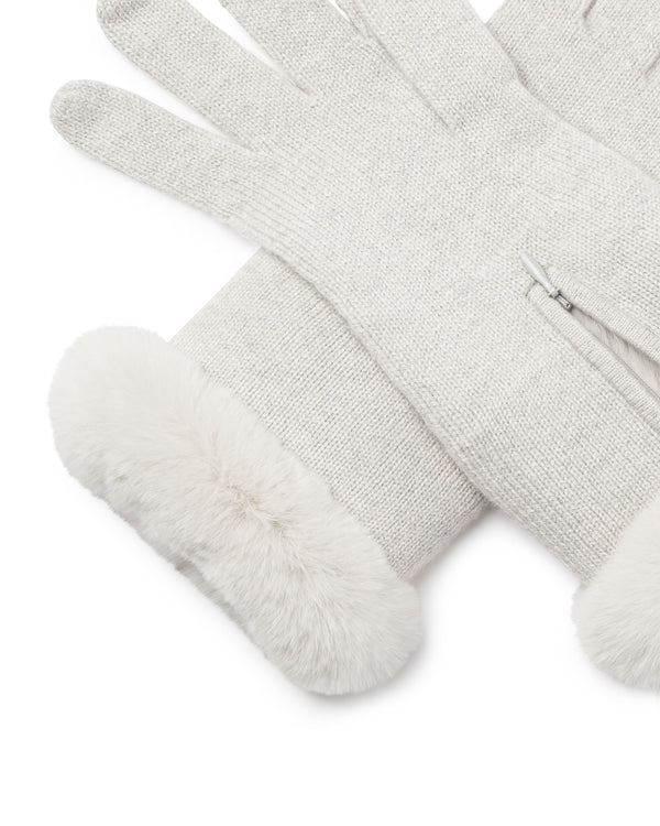 Women's Fur Trim Cashmere Gloves 2