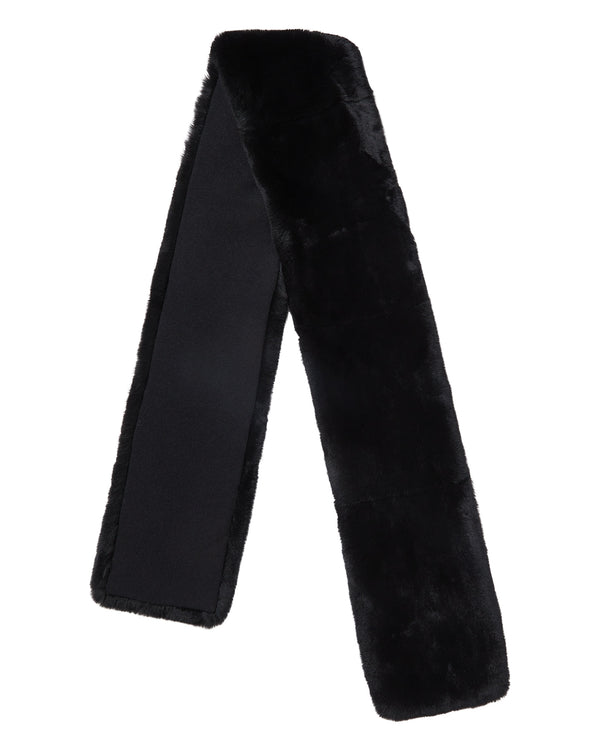 N.Peal Unisex Long Fur Scarf Black