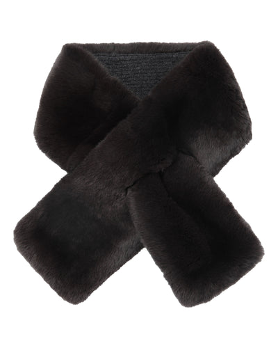 N.Peal Unisex Fur Neckwarmer Dark Charcoal Grey