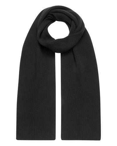 N.Peal Unisex Ribbed Cashmere Scarf Dark Charcoal Grey
