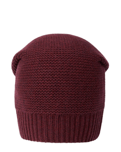 N.Peal Unisex Beanie Cashmere Hat Shiraz Melange Red