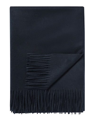 N.Peal Unisex Woven Cashmere Blanket Navy Blue