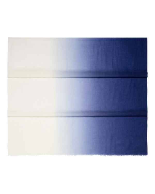 N.Peal Women's Dip Dye Cashmere Scarf Bright Blue