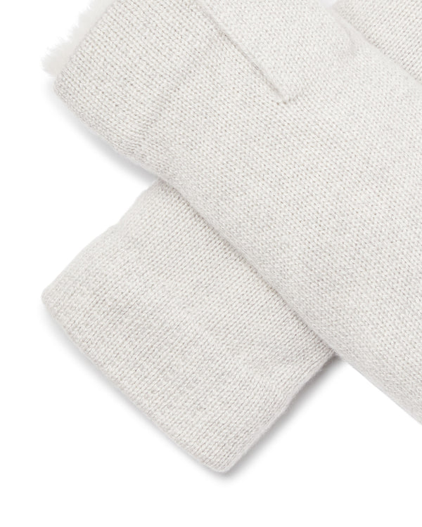 Unisex Fur Lined Fingerless Cashmere Gloves 2