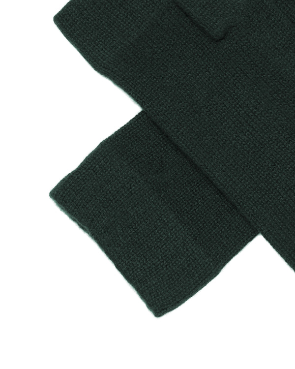 N.Peal Unisex Fingerless Cashmere Gloves Dark Green