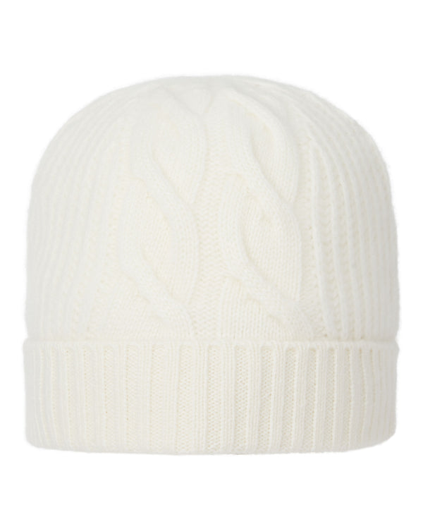Women's Cable Rib Cashmere Hat New Ivory White | N.Peal