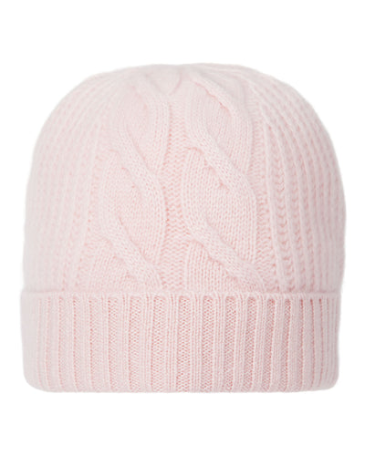 N.Peal Women's Cable Rib Cashmere Hat Quartz Pink