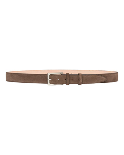 N.Peal Men's Suede Belt Brown