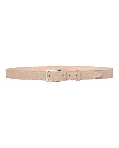 N.Peal Men's Suede Belt Taupe Brown