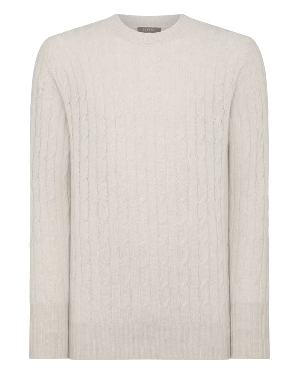 Men's Thames Cable Round Neck Cashmere Jumper 2
