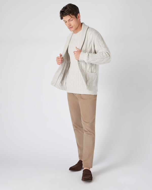 Men's Thames Cable Round Neck Cashmere Jumper 3
