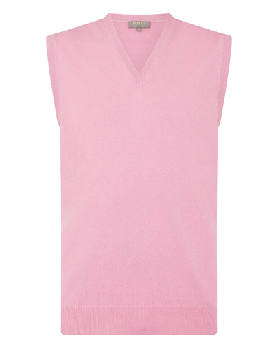 N.Peal Men's The Westminster Cashmere Slipover Burano Pink