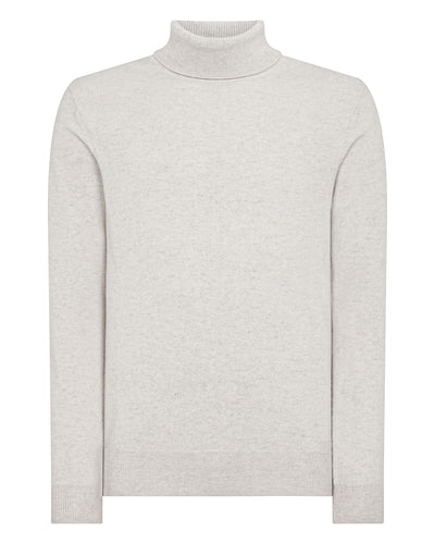 N.Peal Men's The Trafalgar Polo Neck Cashmere Jumper Pebble Grey