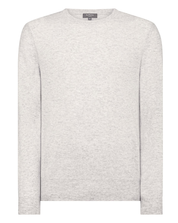 N.Peal The Oxford Round Neck Cashmere Jumper Pebble Grey
