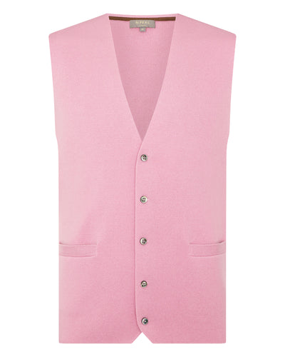 N.Peal Men's The Chelsea Milano Cashmere Waistcoat Burano Pink