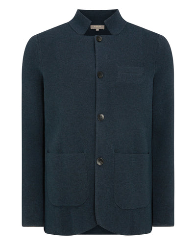 N.Peal Men's Milano Cashmere Jacket Grigio Blue