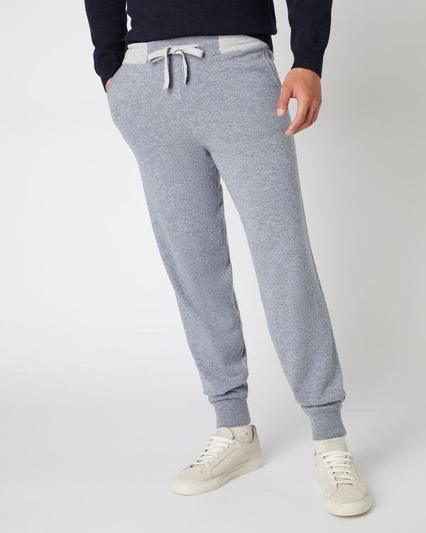 N.Peal Men's Cashmere Pants Mid Grey Melange