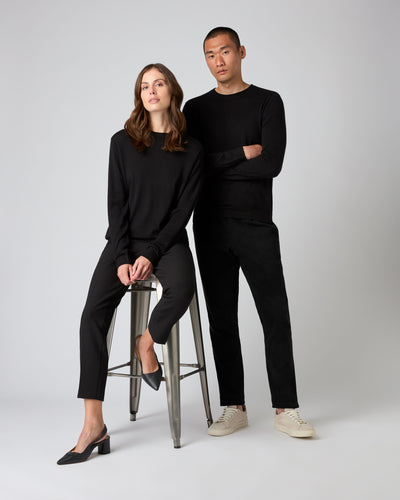 N.Peal Fine Gauge Cashmere Round Neck Jumper Black