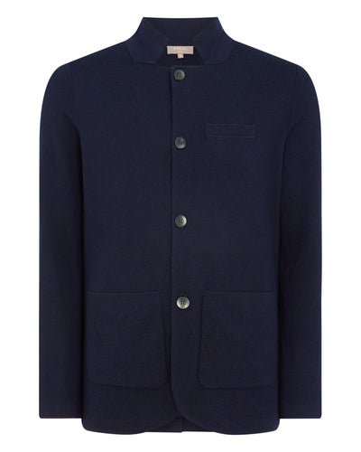 N.Peal Men's Fine Gauge Milano Cashmere Jacket Navy Blue