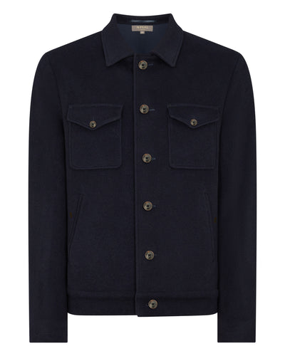 N.Peal Men's Short Woven Jacket Navy Blue