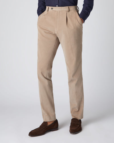 N.Peal Men's Cotton Trousers Taupe Brown