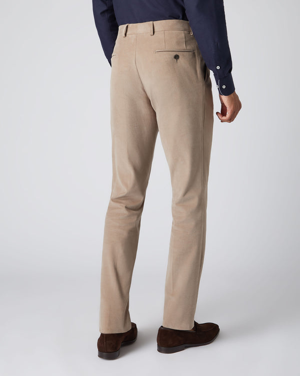 N.Peal Men's Cotton Trousers Taupe Brown