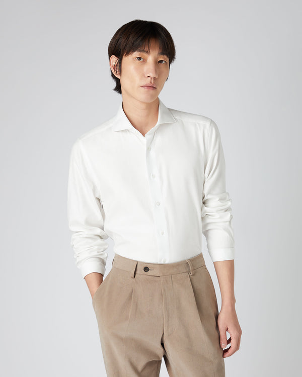 Men's Cashmere Touch Shirt White