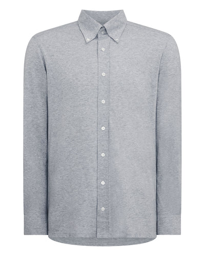 N.Peal Men's Button Down Collar Shirt Grey