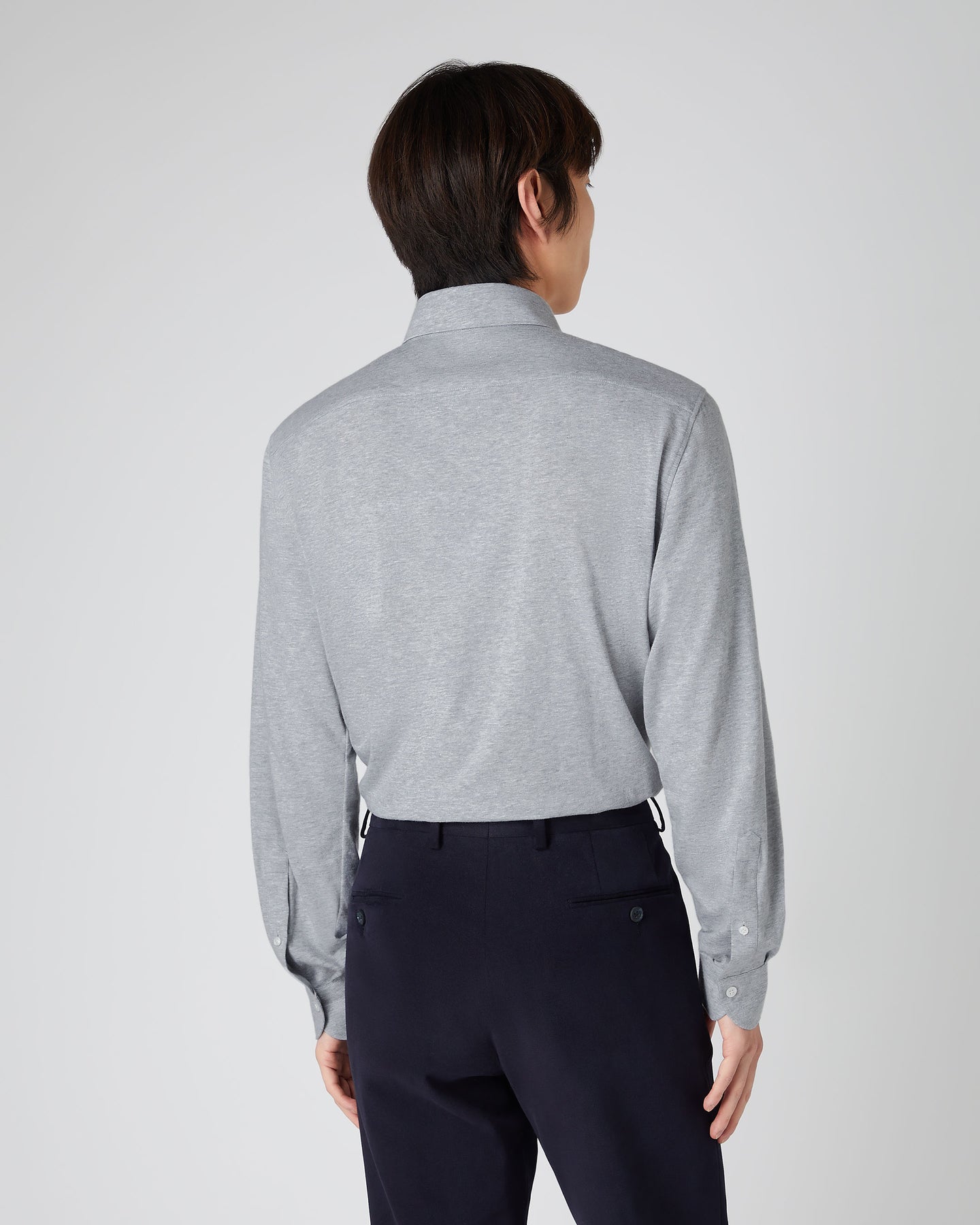 Men's Button Down Collar Shirt Grey N.Peal