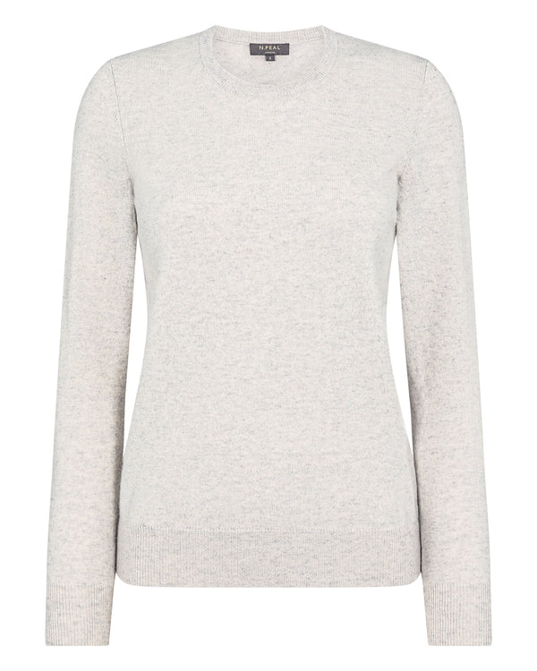 Women's Round Neck Cashmere Jumper Pebble Grey | N.Peal