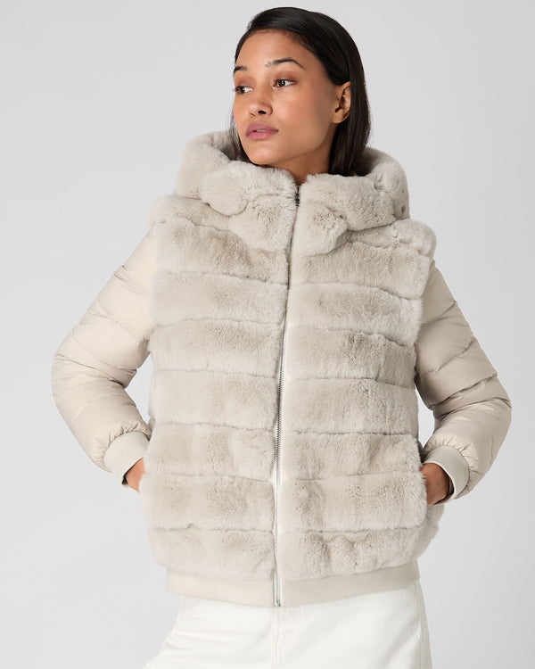 Women's Detachable Sleeve Rex Jacket Snow Grey | N.Peal