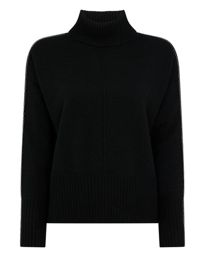 N.Peal Women's Metal Trim Cashmere Jumper Black