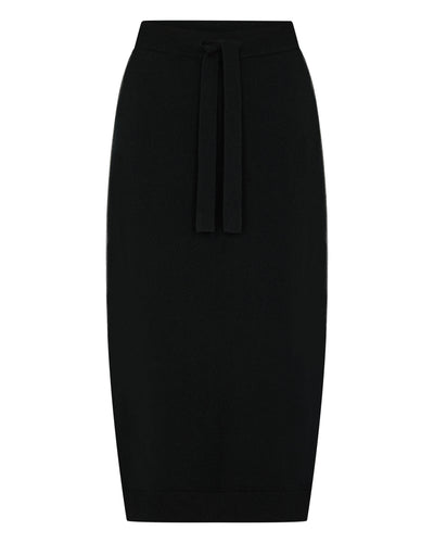 N.Peal Women's Metal Trim Cashmere Skirt Black