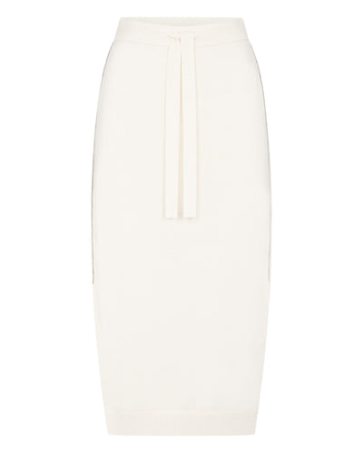 N.Peal Women's Metal Trim Cashmere Skirt New Ivory White