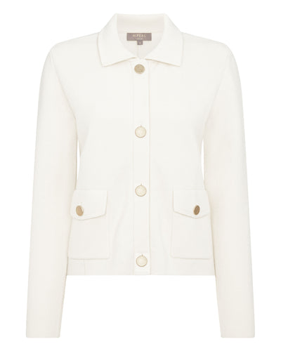 N.Peal Women's Cropped Milano Cashmere Jacket New Ivory White