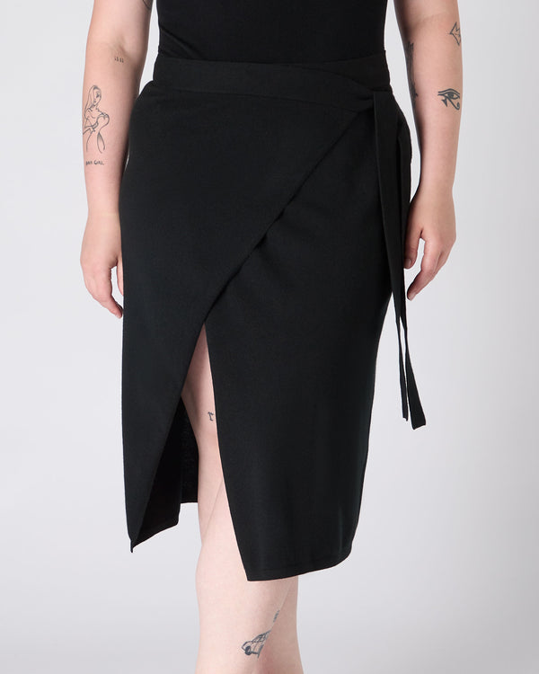 N.Peal The Peony Lim Wrap Skirt Black