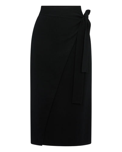N.Peal The Peony Lim Wrap Skirt Black