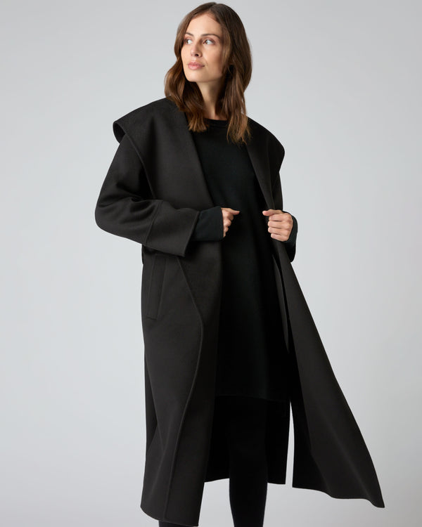 Women's Cashmere Robe Coat Black | N.Peal