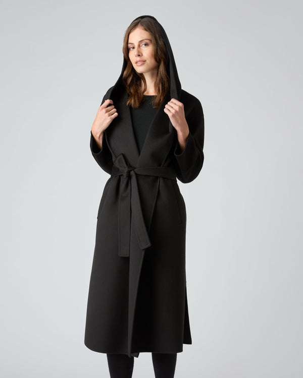 Women's Cashmere Robe Coat Black | N.Peal