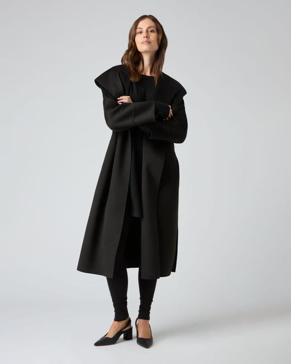 Women's Cashmere Robe Coat Black N.Peal