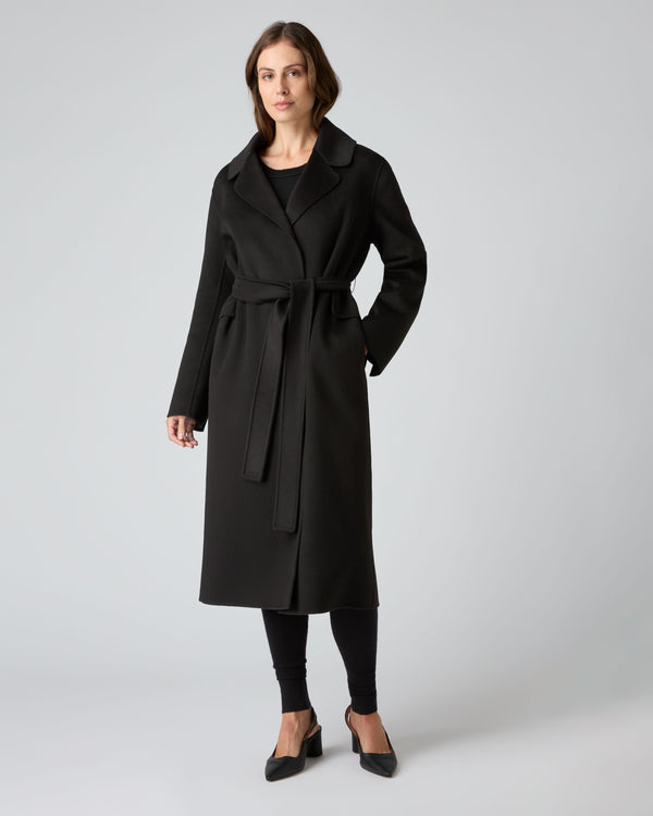 N.Peal Women's Notch Lapel Cashmere Coat Black