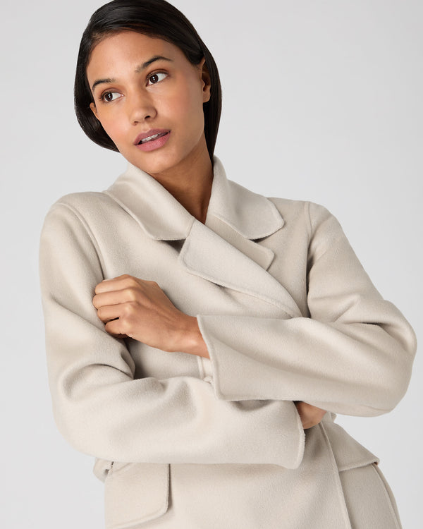Women's Notch Lapel Cashmere Coat Cream N.Peal