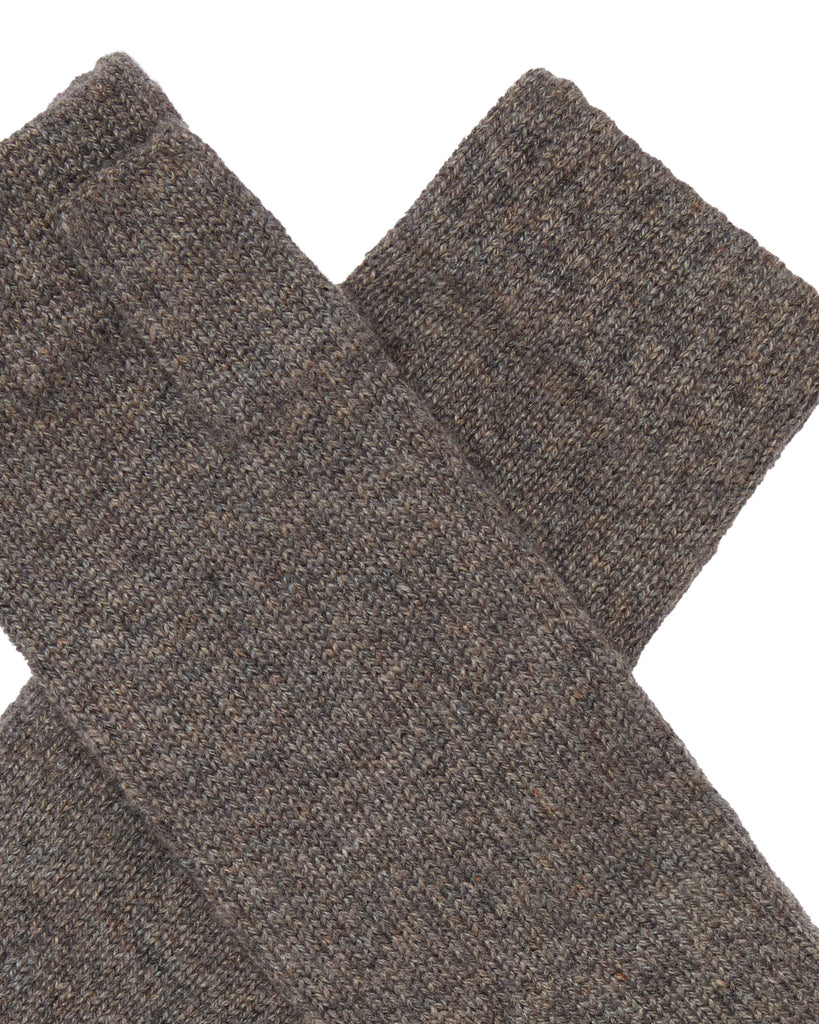 Unisex Fingerless Cashmere Gloves Wood Smoke Brown | N.Peal