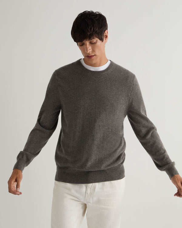 Men's Oxford Round Neck Cashmere Jumper 1
