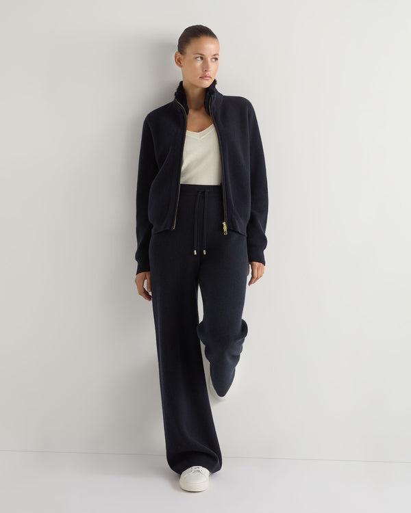 Women's Honeycomb Full Zip Cashmere Jumper With Fur Trim 3