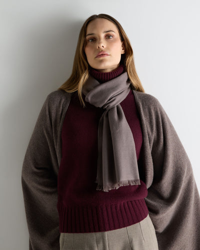 N.Peal Women's Pashmina Cashmere Stole Otter Brown